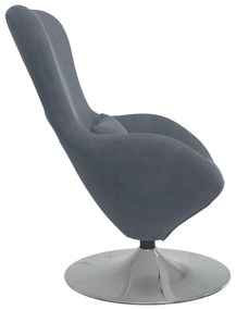 vidaXL Πολυθρόνα Αυγού Dark Grey Velvet