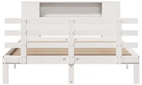 vidaXL Κρεβάτι Βιβλιοθήκη Χωρίς Στρώμα 140x190 εκ Μασίφ Ξύλο Πεύκου