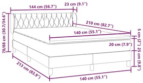 Κρεβάτι Boxspring με Στρώμα Σκούρο Πράσινο 140x210εκ. Βελούδινο - Πράσινο