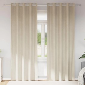 vidaXL Κουρτίνες συσκότισης 2 pcs Κρεμ 140 x 245 cm Βελούδο