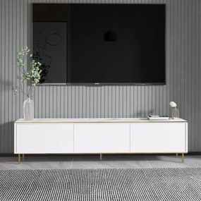 Έπιπλο Τηλεόρασης Λευκό Μάρμαρο / Χρυσό ENOIN 180x35x45.2
