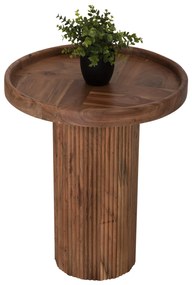 ΤΡΑΠΕΖΙ ΣΑΛΟΝΙΟΥ ΣΤΡΟΓΓΥΛΟ RAJJEH HM9692 ΜΑΣΙΦ ΑΚΑΚΙΑ ΦΥΣΙΚΟ ΧΡΩΜΑ Φ50x60Υεκ.