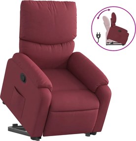 vidaXL Πολυθρόνα Ανακλινόμενη με Ανύψωση Μπορντό Υφασμάτινη