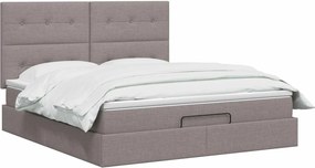 vidaXL Κρεβάτι Ottoman με Στρώμα και LED Taupe 140 x 190 cm Ύφασμα
