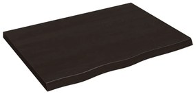 vidaXL Πάγκος Μπάνιου Σκούρο Καφέ 80x60x(2-4) εκ. Επεξεργ. Μασίφ Ξύλο