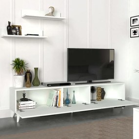 Έπιπλο τηλεόρασης Mareta Megapap χρώμα λευκό 180x31,3x42εκ.