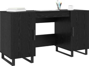 vidaXL Γραφείο με ράφι Μαύρη δρυς 140 x 50 x 75 εκ. Επεξεργασμένο ξύλο