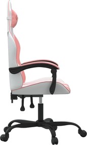 vidaXL Καρέκλα Gaming Λευκό και Ροζ από Συνθετικό Δέρμα