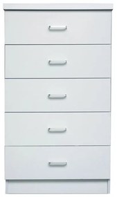 WOODWELL Ε7395,1DRAWER Συρταριέρα με 5 Συρτάρια, Απόχρωση Άσπρο 60x40x97cm Ε7395,1