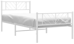 vidaXL Πλαίσιο Κρεβατιού με Κεφαλάρι/Ποδαρικό Λευκό 80x200 εκ. Μέταλλο