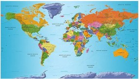 Αυτοκόλλητη φωτοταπετσαρία - World Map: Colourful Geography II