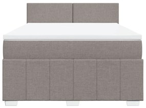 vidaXL Κρεβάτι Boxspring με Στρώμα Taupe 140x190 εκ. Υφασμάτινο