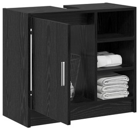 vidaXL Ντουλάπι Νιπτήρα  Μαύρη Βελανιδιά 63x29x55 εκ. Επεξεργασμένο Ξύλο