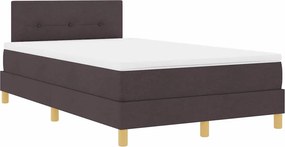 vidaXL LED Κρεβάτι με βάθρο Σκούρο Καφέ 120 x 200 cm ύφασμα
