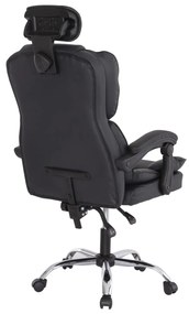ΚΑΡΕΚΛΑ ΓΡΑΦΕΙΟΥ OCTAVIUS  ΜΑΥΡΟ PVC &amp; NYLON-ΜΕΤΑΛ.ΧΡΩΜΙΟ ΒΑΣΗ 52x55x128Υεκ