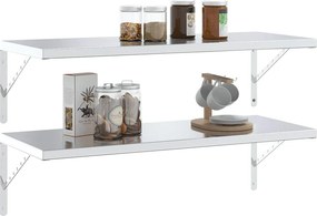 vidaXL Στηρίγματα Ραφιών 4 Τεμ. Ασημί 40x2,5x25 εκ. Ανοξείδωτο Ατσάλι