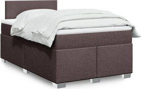 vidaXL Κρεβάτι Boxspring με Στρώμα Σκούρο Καφέ 120x190 εκ Υφασμάτινο