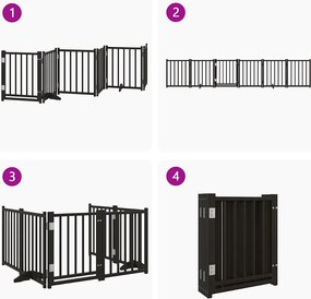 vidaXL Διαχωριστικό Σκύλων/Πόρτα Πτυσσόμενο 6 Πάνελ 300εκ. Μασίφ Ελάτη