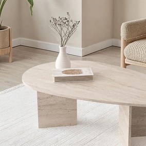 Τραπεζάκι Σαλονιού Τραβερτίνη DREBE 139.5x79.5x42