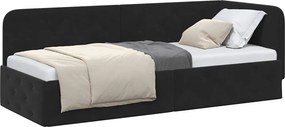 vidaXL Κρεβάτι Γωνίας Μαύρο 80 x 200 cm Βελούδο
