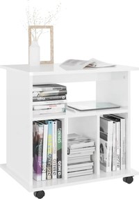 vidaXL Ντουλάπι Τροχήλατο Γυαλιστ. Λευκό 60x45x60 εκ. από Επεξ. Ξύλο
