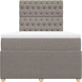 vidaXL Κρεβάτι Boxspring με Στρώμα Taupe 120x200 εκ. Υφασμάτινο