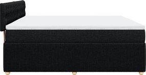 vidaXL Κρεβάτι Boxspring με Στρώμα Μαύρο 180x200 εκ. Υφασμάτινο