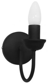 Απλίκα Φωτιστικό Τοίχου E14 IP20 Heronia-01-0366-Μαύρο 01-0366
