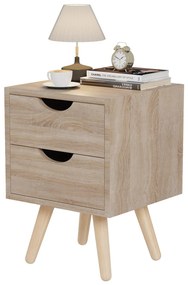 BEDSIDE STAND DINKL  MELAMINE-2 DRAWERS- SONAMA 29,7x29,7x45Hcm.