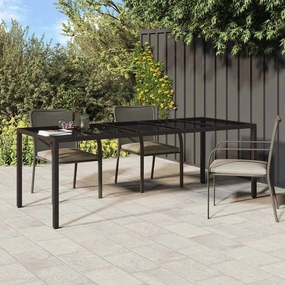 vidaXL Τραπέζι Κήπου για Φαγητό Καφέ 250 x 100 x 75 cm Πολυ ράταν