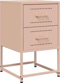 vidaXL Κομοδίνο Ροζ 36x39x60,5 εκ. από Χάλυβα