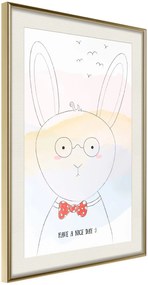 Αφίσα - Polite Bunny - 20x30 - Χρυσό - Με πασπαρτού