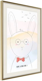 Αφίσα - Polite Bunny - 40x60 - Χρυσό - Με πασπαρτού