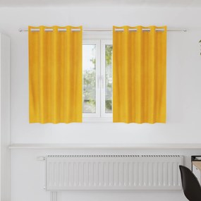 vidaXL Κουρτίνες 2 pcs κίτρινο μουσταρδί 140 x 140 cm Βελούδο