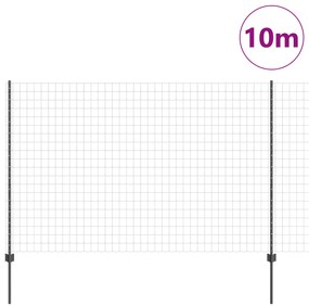 vidaXL Ευρωπαϊκός Φράχτης με 10 Πόδια Γκρι 1,6x10 μ Ατσάλι