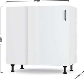 Modest Κάτω Γωνιακό Ντουλάπι Λευκό 100x48x82cm