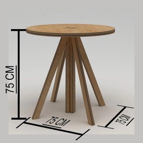 Τραπέζι Τραπεζαρίας Φυσικό Ξύλο TRIPUS 75x75x75