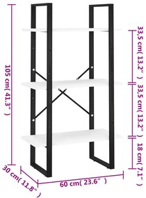 vidaXL Ράφι Αποθήκευσης Λευκό 60 x 30 x 105 εκ από Επεξ. Ξύλο