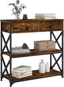 vidaXL Τραπέζι Κονσόλα Καπνιστή Δρυς 75x28x75 εκ. Επεξεργ. Ξύλο
