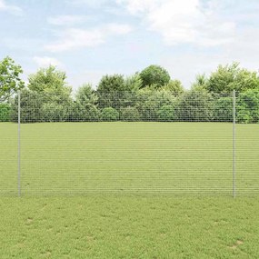 vidaXL Συρματόπλεγμα με Στυλίς 10 x 1,5 m Γαλβανισμένος Χάλυβας Ασημί