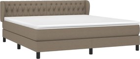 vidaXL Κρεβάτι Boxspring με Στρώμα Taupe 180x200 εκ. Υφασμάτινο