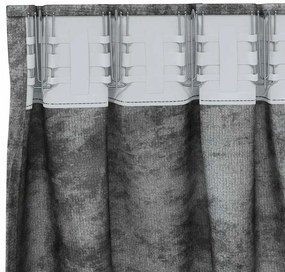 vidaXL Κουρτίνα με κουρτίνες 2 pcs Γκρι 245 x 140 εκ. Βελούδο