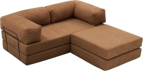 Γωνιακός Καναπές Κρεβάτι Καφέ COMFORT MINI 95x190x75