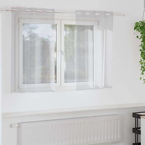 vidaXL Κουρτίνες με κουρτίνες 2 pcs Ανοιχτό γκρι Πολυεστέρας