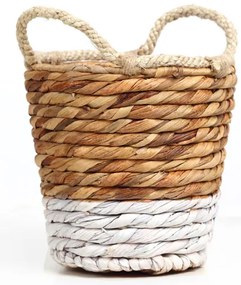 Καλάθι Jununca top edge natural with white Small (20x20/26) Soulworks 0510056