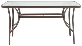 Τραπέζι Ensure μέταλλο καφέ-γυαλί 140x80x70εκ
