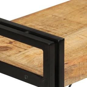 vidaXL Βιβλιοθήκη με 3 Επίπεδα 77x30x80 εκ Μασίφ Ξύλο Μάνγκο &amp; Σίδηρος