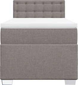 vidaXL Κρεβάτι Boxspring με Στρώμα Taupe 100 x 200 εκ. Υφασμάτινο