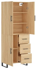 vidaXL Ντουλάπι Sonoma δρυς 69,5 x 34 x 180 εκ. από Επεξεργασμένο Ξύλο