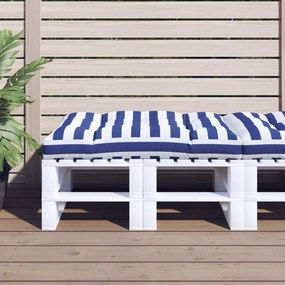 vidaXL Μαξιλάρι Παλέτας Μπλε &amp; Λευκό Ριγέ 120 x 80 x 12 εκ. Υφασμάτινο